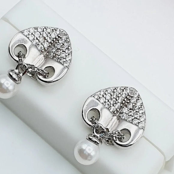 "925 Sterling Silver Cubic Zirconia Earrings, U19254562 - Picture 10 of 11